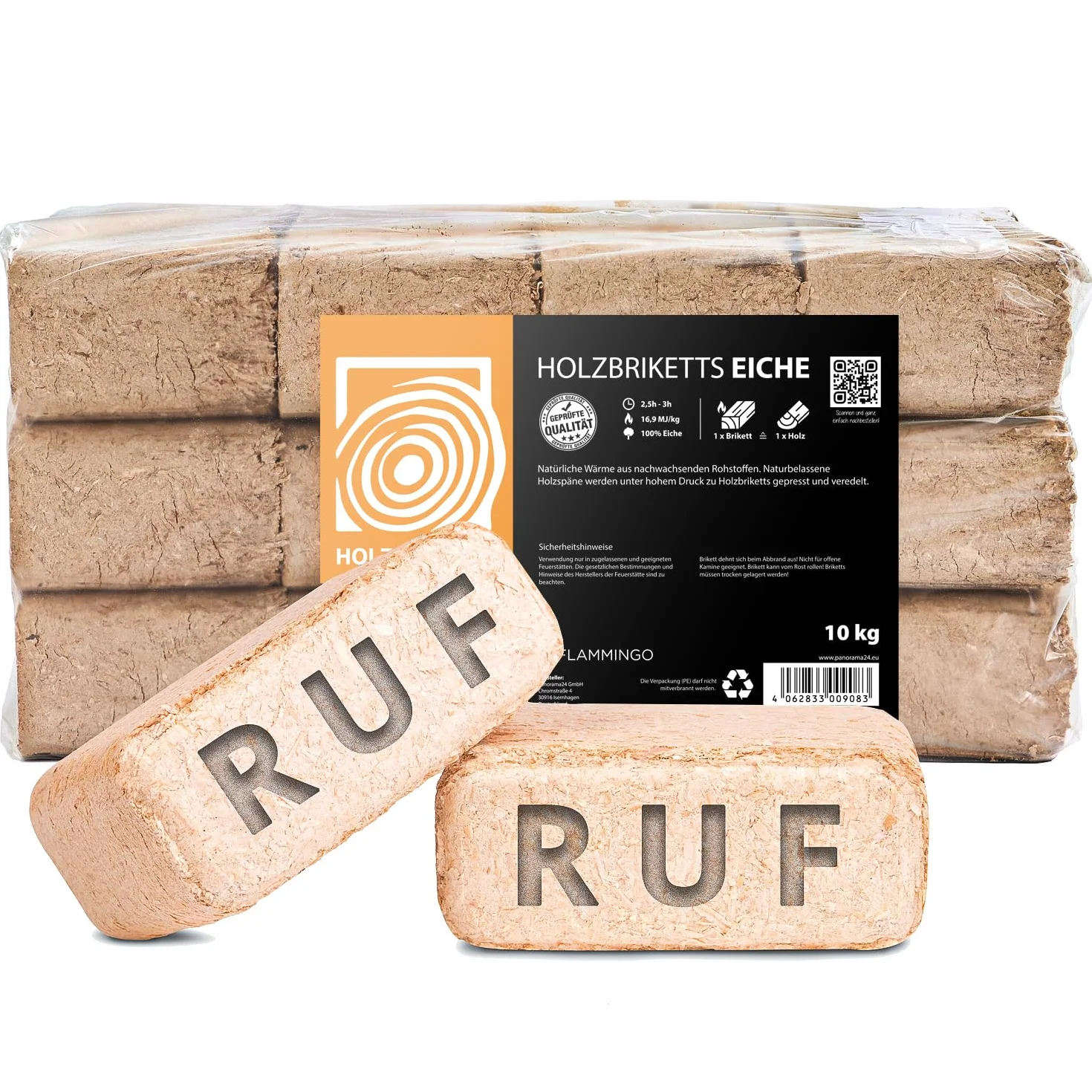Holzbriketts RUF Eiche, 40kg, Brennholz Kamin Ofen Brikett Kohle Heizen Holz