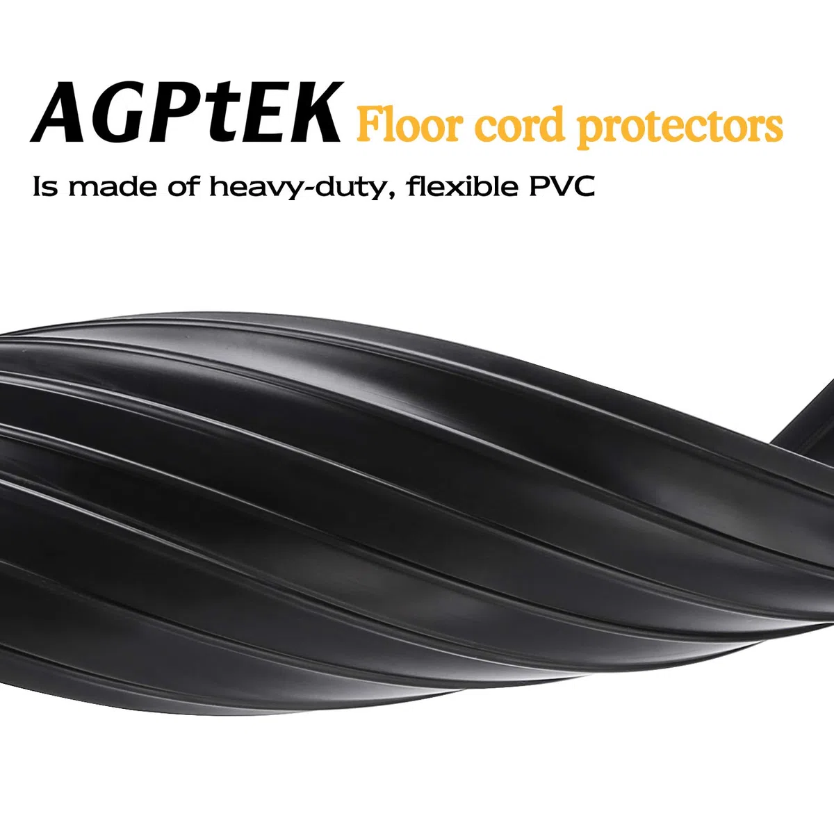 AGPtEK Bodenkabelabdeckung, 2 Meter Bodenkabelschutz, 3 Kabelkanäle mit PVC-Kabelschutz, ideal für Zuhause, Büro, Werkstatt, Lager, Konzert und Garage (schwarz)