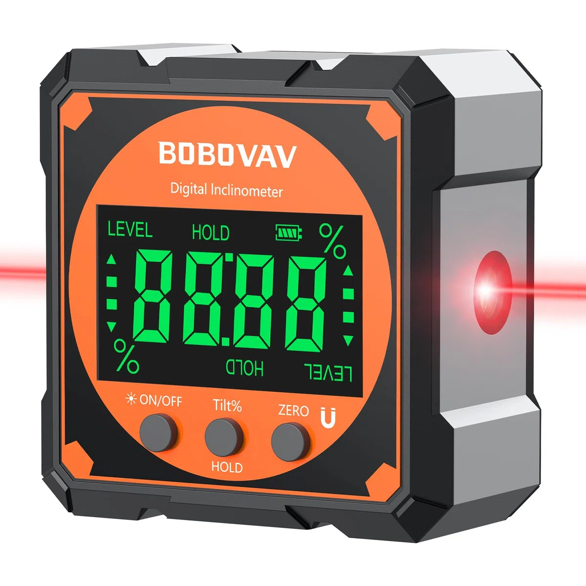 Digitaler Winkelmesser Laser, Wasserwaage Neigungsmesser mit 4-seitigem Magnet, LCD Display, Typ-C-Aufladen Winkelmessgerät Laser Level Box für Rohr- Holzarbeitung Hängerahmen Sägen Auto