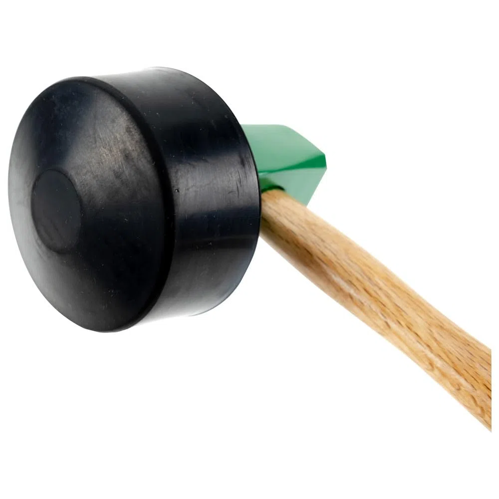 Sanpro Profi Pflasterhammer rund 2,5 kg mit wechselbarem Gummi | Langlebiger Plattenverlegehammer groß für Steinplatten, Terrassenplatten, Platten | Gummihammer, Schonhammer zum Pflastern in schwarz