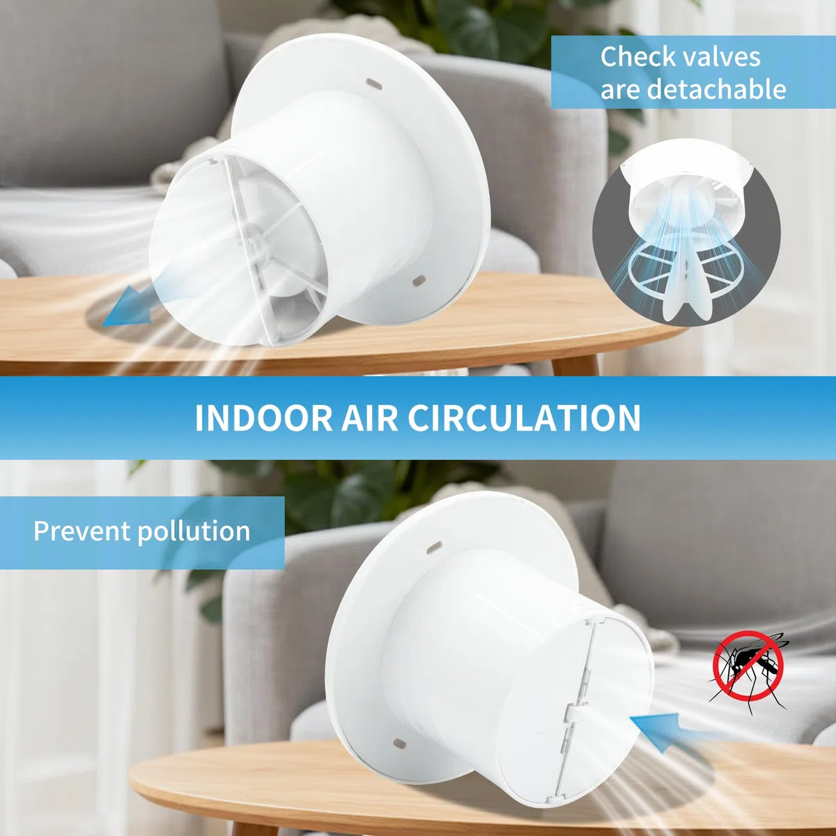FanGoFast Badlüfter 100mm, Leistungsstarker Abluftventilator mit Rückstauklappe, Wasserdicht 14W Energieeffizient, Leiser Wand-Deckenlüfter für Bad, WC, Küche, Wohnraum, Gewächshaus und Garage, Weiß