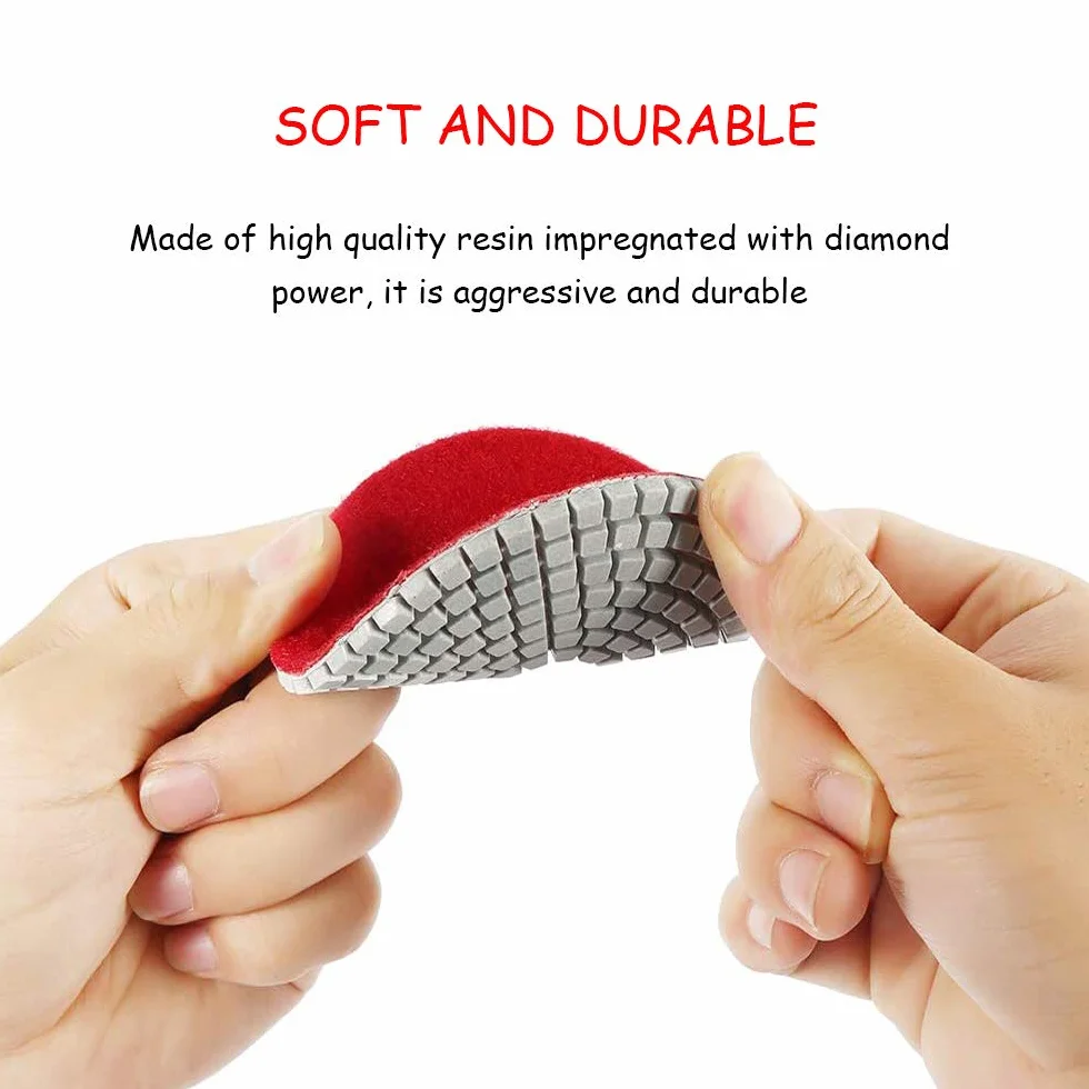 7 Stück 3 Inch Diamant Nass Polierscheibe Set mit Unterstützung Pad für Granit Stein Beton Marmor Bodenschleifer Oder Polierer