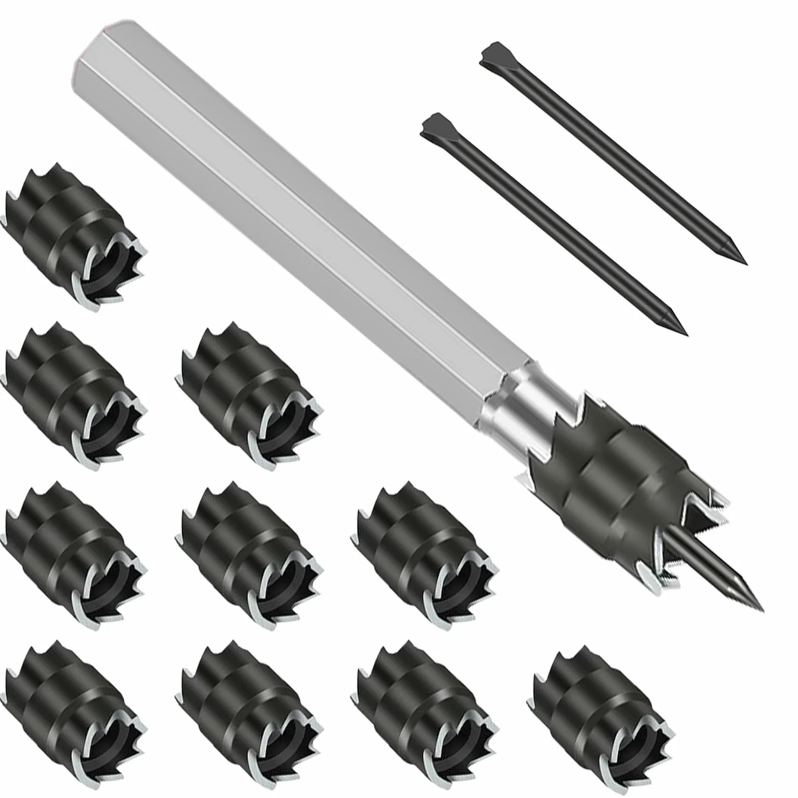 EEEKit 13PCS Punktschweiß Schneider Kit, 3/8"HSS Spot Weld Cutter Bohrer Sechskant Blechlochschneider Entferner für Power Drill Punktschweißen