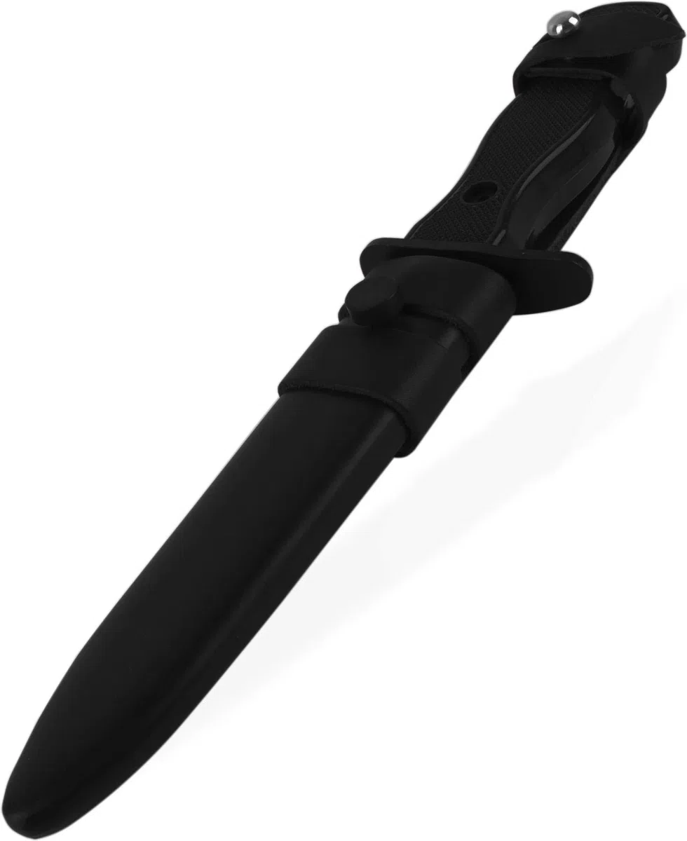 normani Bundeswehr BW Kampfmesser nach TL zerlegbar mit Metallscheide und Lederaufhängung in Schwarz und Oliv Farbe Schwarz