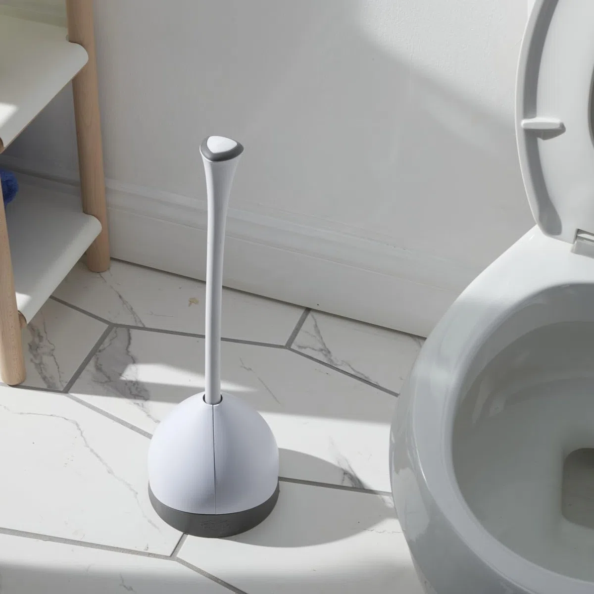 Clorox 620027 WC-Saugglocke und Versteck Caddy Badezimmer Combo, Gummi, Weiß/Grau, 1-Pack