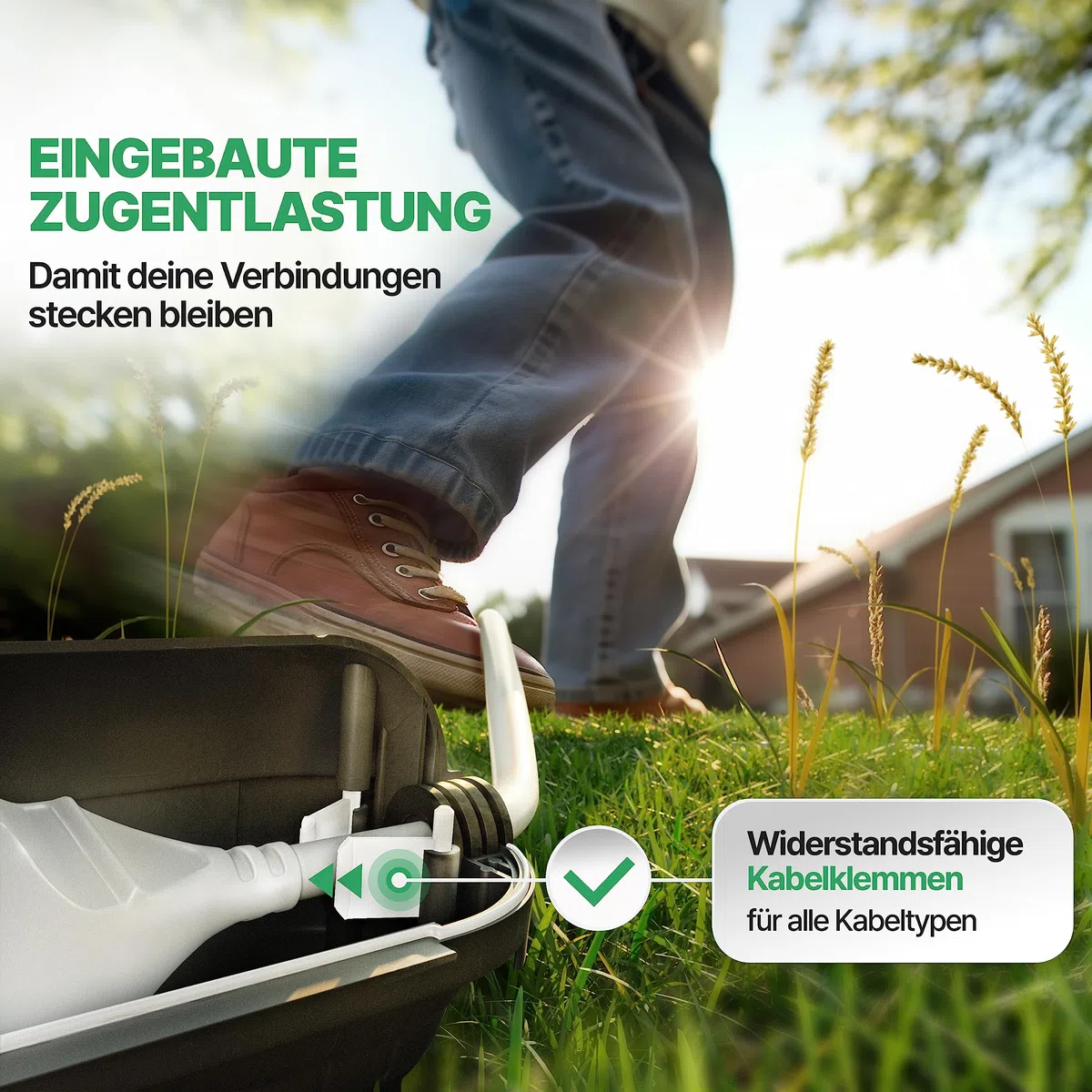 Adlerfokus Kabelbox wasserdicht IP44 [Das Original] 2 Stück - Safe Box - Sicherheitsbox - Outdoor Box wasserdicht - Steckerschutz aussen wasserdicht - Wetterfeste Elektrobox - Schutzbox
