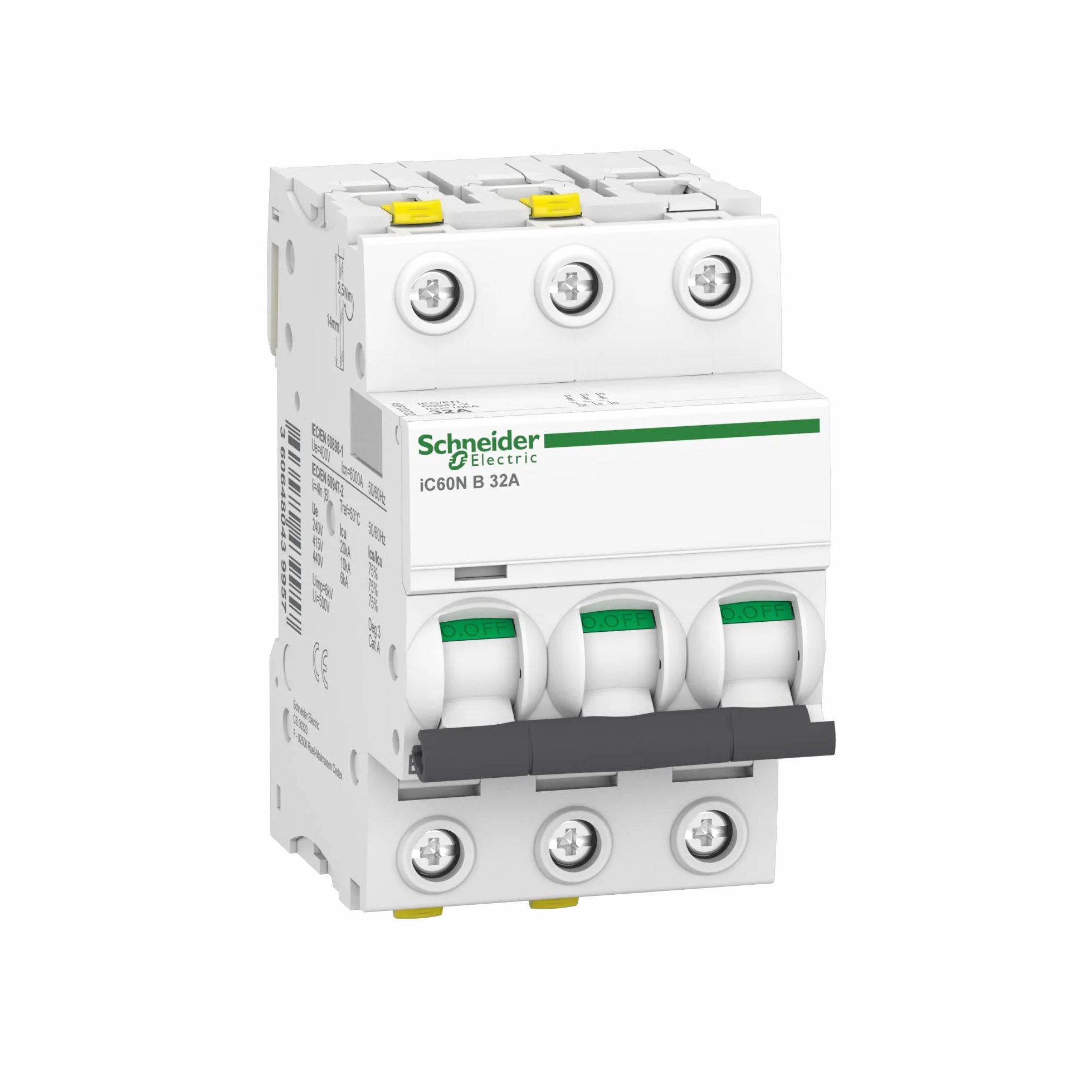 Schneider Electric Leitungsschutzschalter Acti9 iC60N, 3-polig, A9F03332