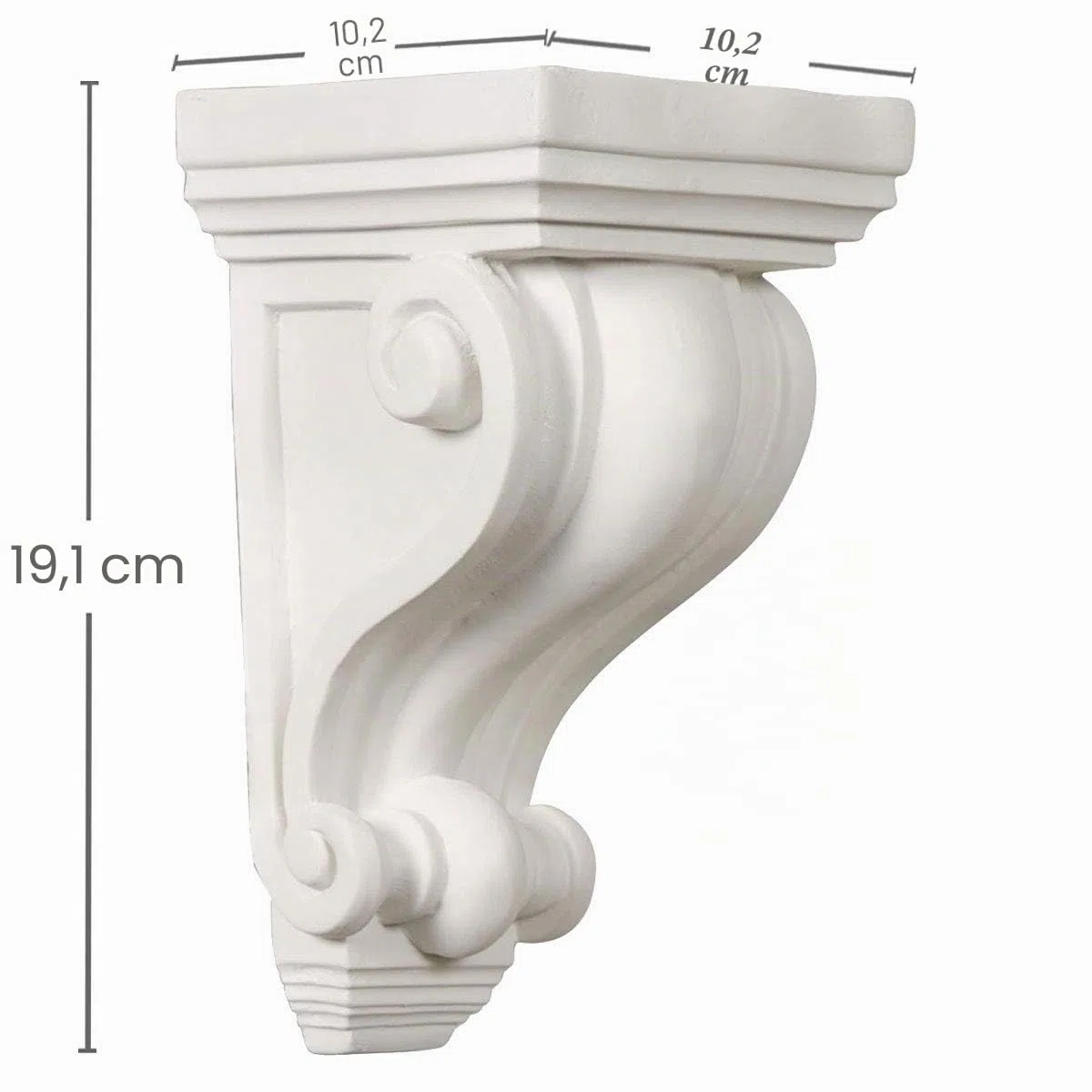 Ekena Millwork COR04X04X07DE Devon-Konsole, 10 cm B x 10 cm T x 19 cm H, Weiß