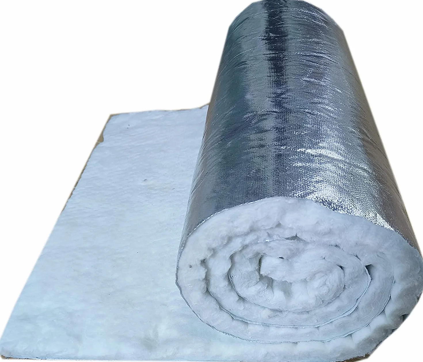 Keramikfaser-Decken-Isoliermatte, einseitige Aluminiumfolie, 1,260 °C, für Kamin, Grill, Ofen, Herd, 1 x 0,61 m (Weiß, 10mm)