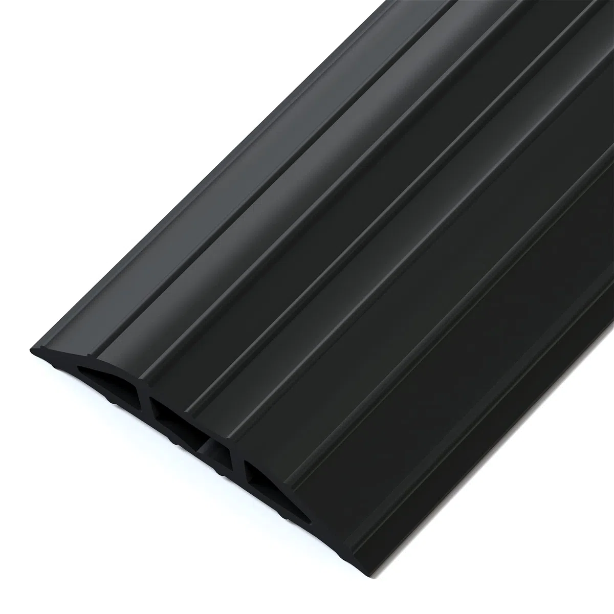 AGPtEK Bodenkabelabdeckung, 2 Meter Bodenkabelschutz, 3 Kabelkanäle mit PVC-Kabelschutz, ideal für Zuhause, Büro, Werkstatt, Lager, Konzert und Garage (schwarz)