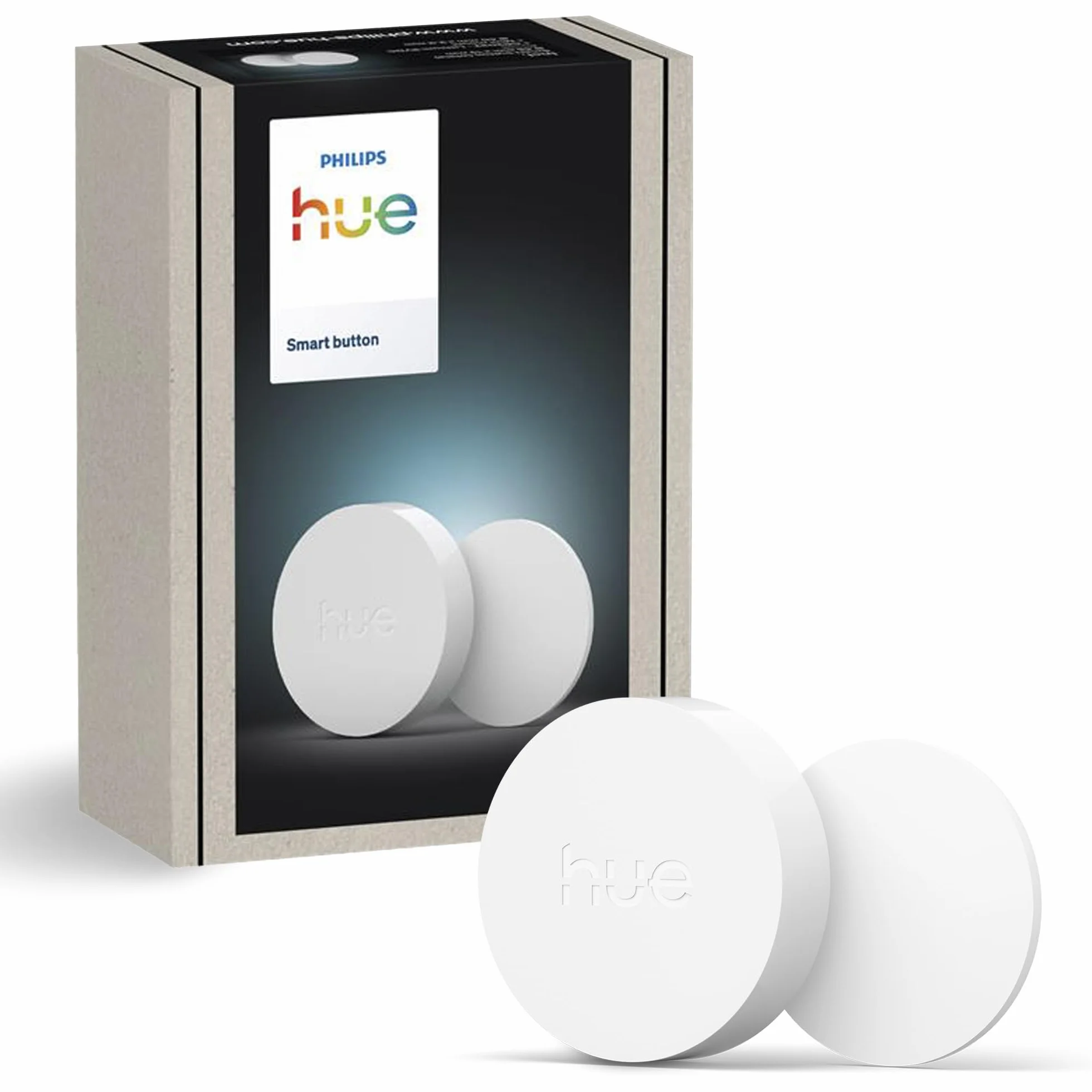 Philips Hue Smart Button für Hue Lichtsysteme, Smarter Dimmer zur Steuerung von Leuchten, kabelloser Lichtschalter ohne Installation, weiß, Neue Generation