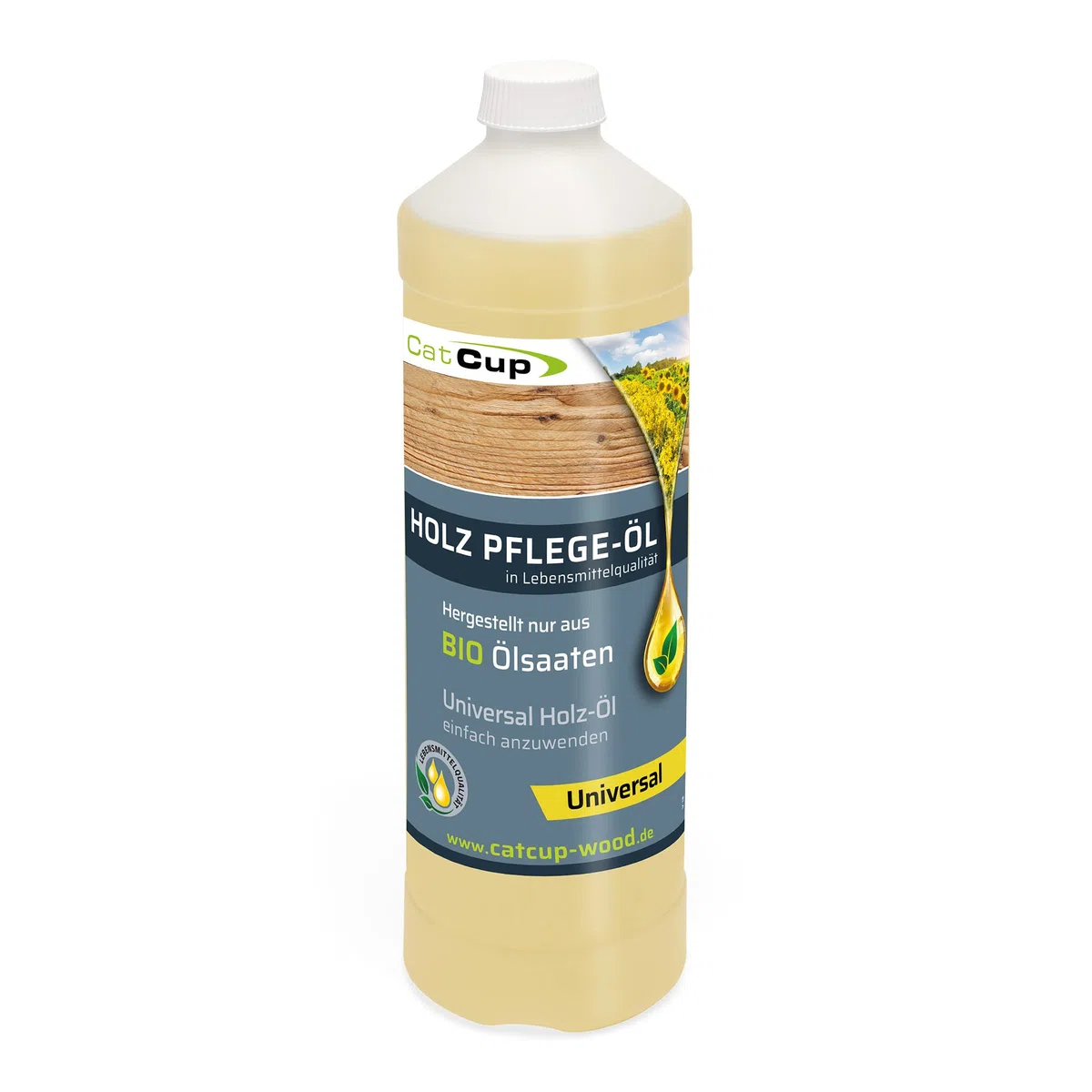 UNIVERSAL 1 Liter BIO Holzöl farblos aus Deutschland - Geruchloses Holzpflegeöl für Innen & Aussen - Premium Möbelöl mit Anleitung - 100% natürliches Holz Öl in Bioqualität