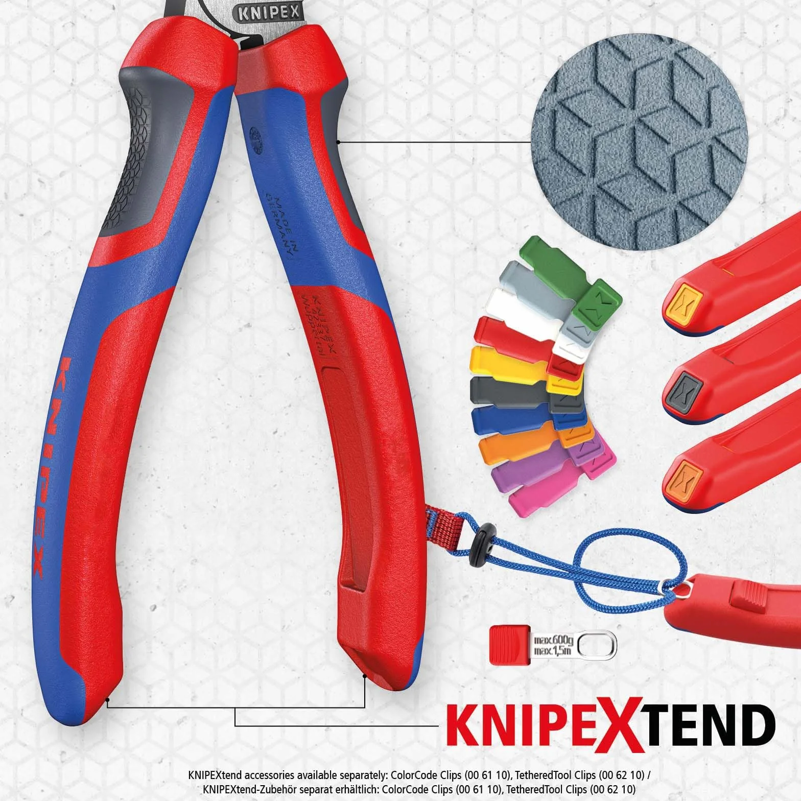 KNIPEX Flachrundzange mit Schneide (Storchschnabelzange) verchromt mit Comfort-Griffen 200 mm, 26 15 200