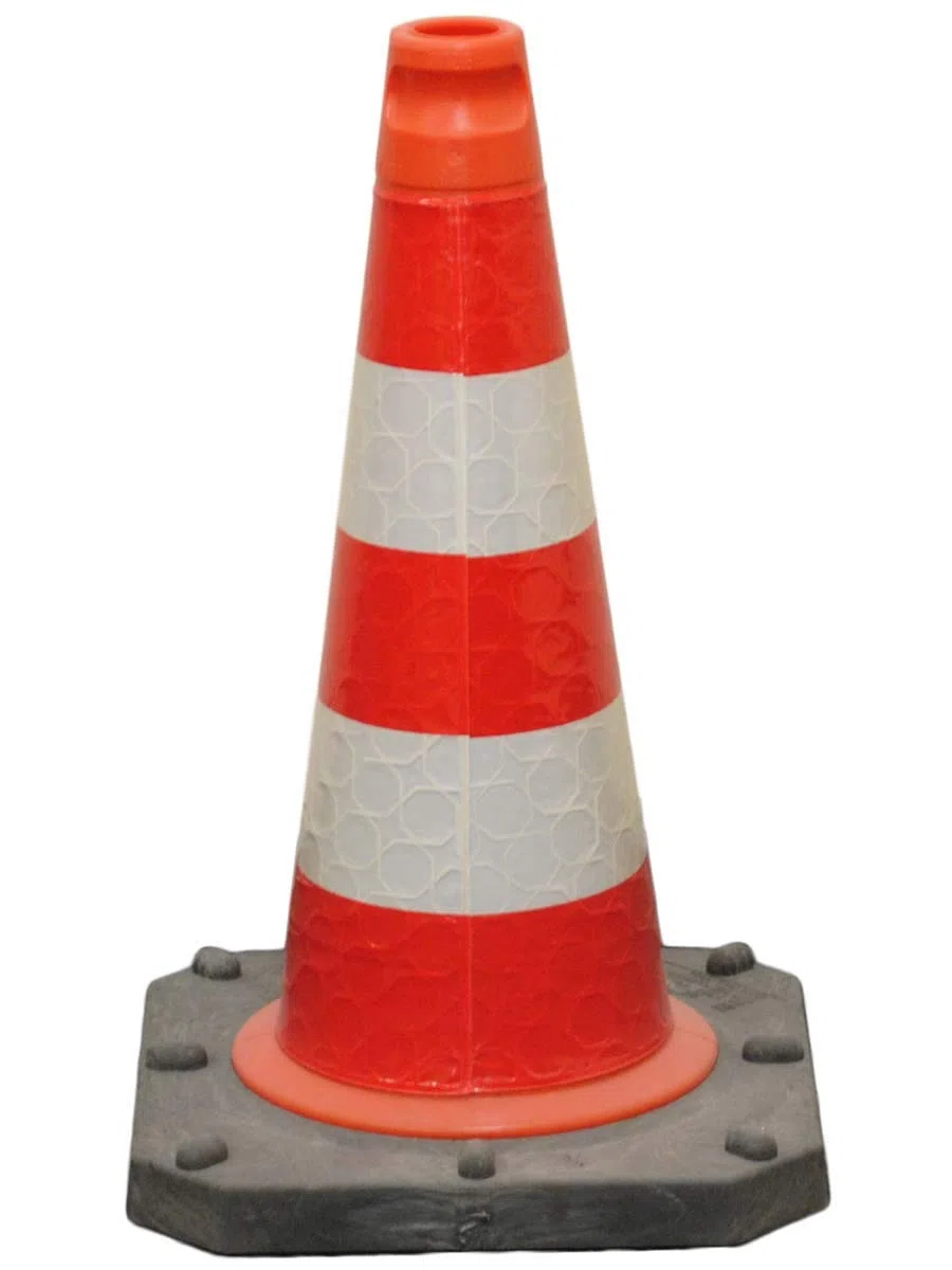 UvV TL Leitkegel Reflexkegel Vollreflex- StVo §43 schwere Ausführung 500 mm 2,5 kg, Kegel Gewichtsklasse II Bast (Folie Typ A)