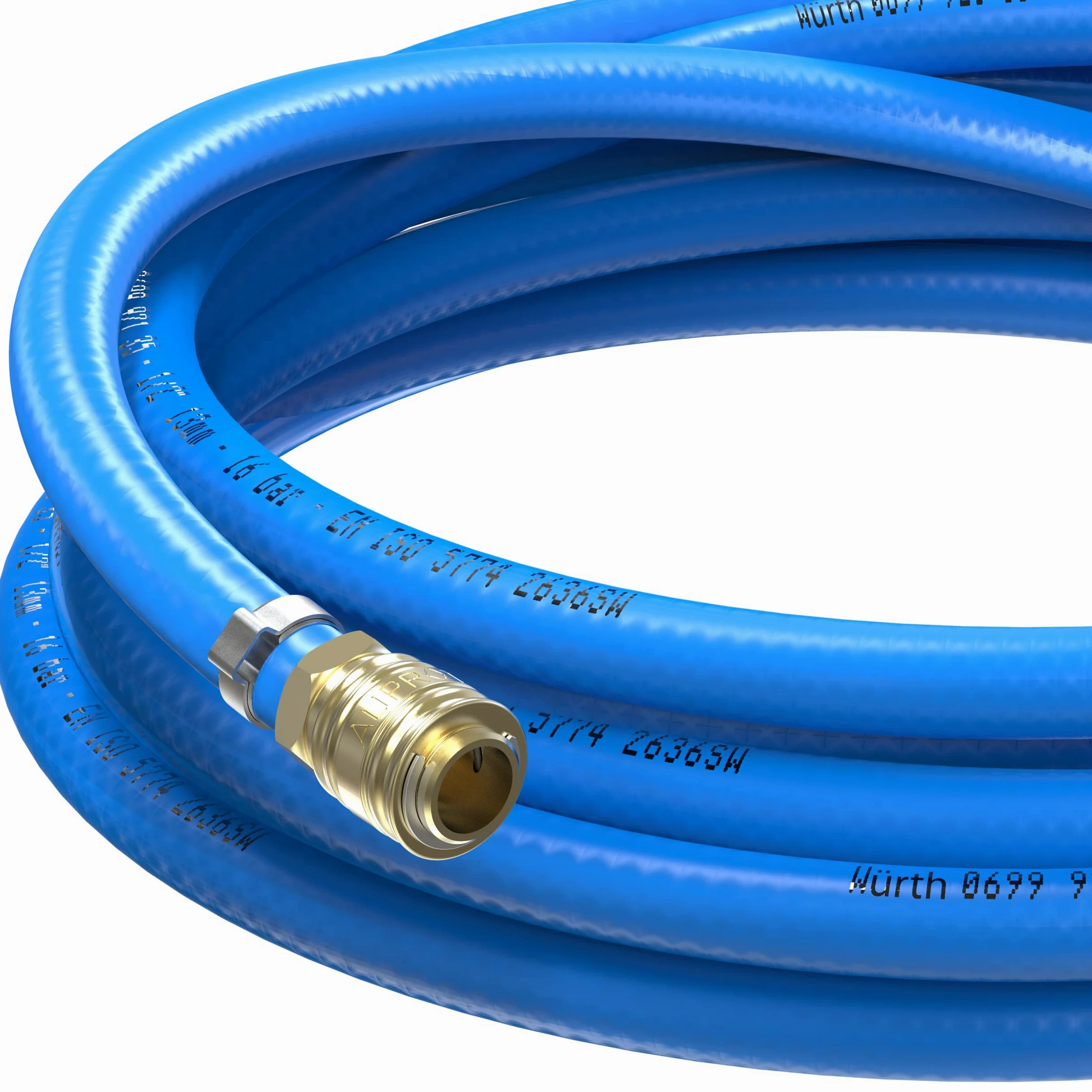 AUPROTEC Druckluftschlauch Set 13mm Ø Innen 3m PVC-Schlauch I Mit Messing Schnellkupplung für Druckluft-Kompressor I Würth Kompressorschlauch hochflexibel