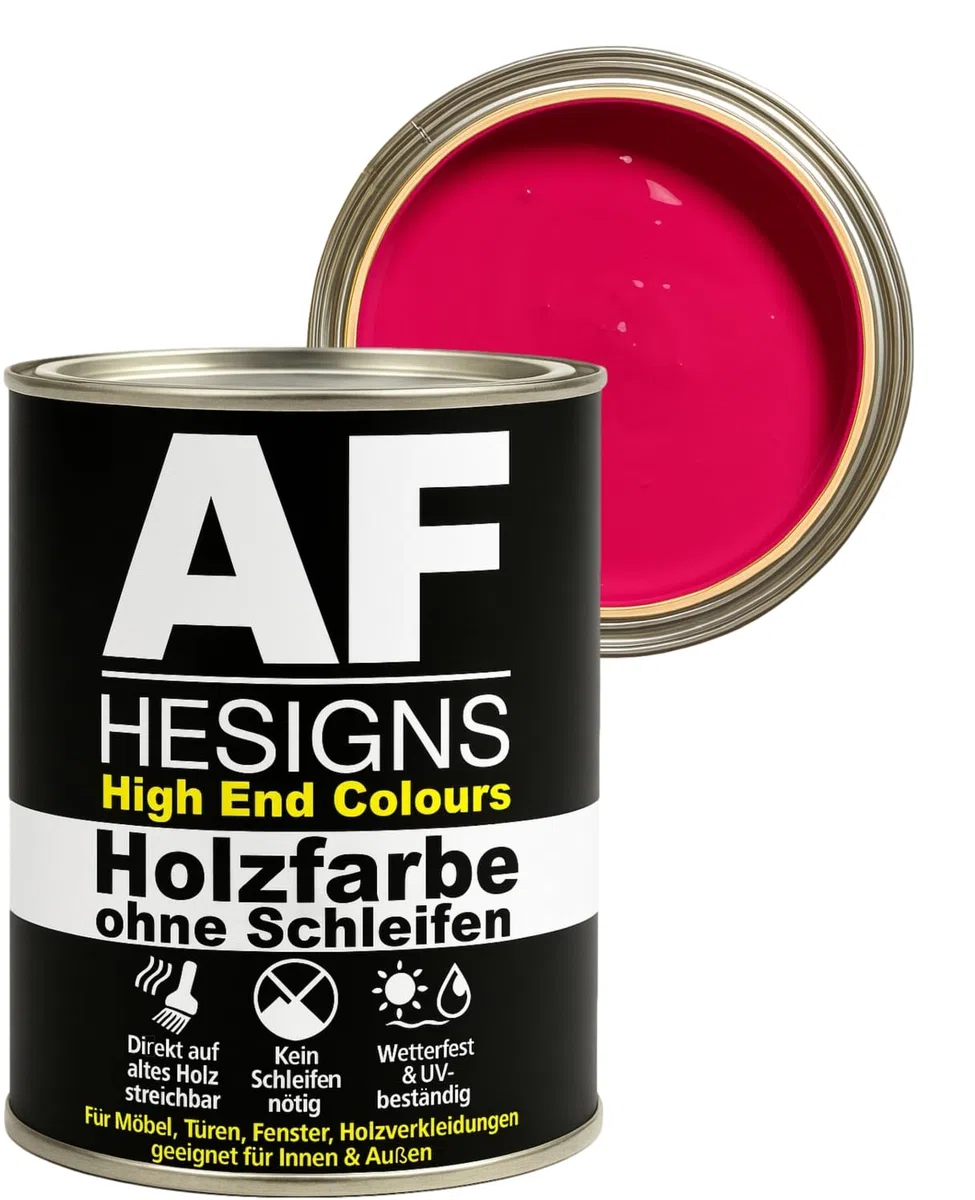 Alex Flittner Designs Möbelfarbe ohne Schleifen in Telemagenta RAL4010 seidenmatt 750ml Möbellack Holz & Metall Innen/Außen