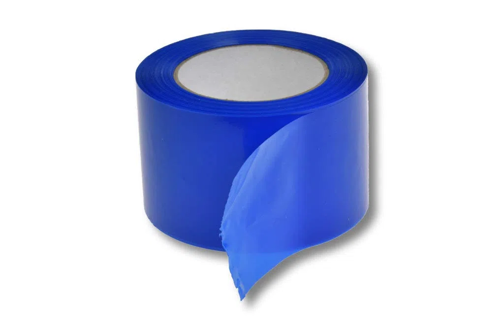 1 Rolle super stabiles Absperrband Flatterband Warnband Trassenband Folienband Parkplatzsperre Baustellenabsperrung 75mm (100m, Blau)