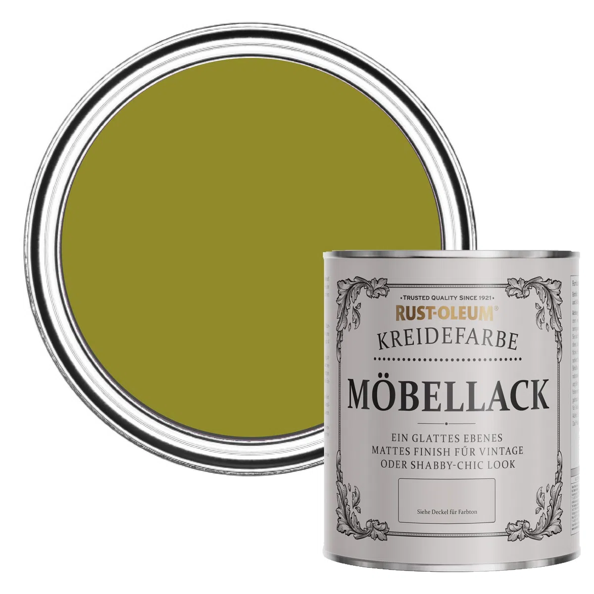 Rust-Oleum Shabby Chic grün Vintage Kreidefarbe für Möbel, wasserbasiert, geruchsarm - Olive 750ML