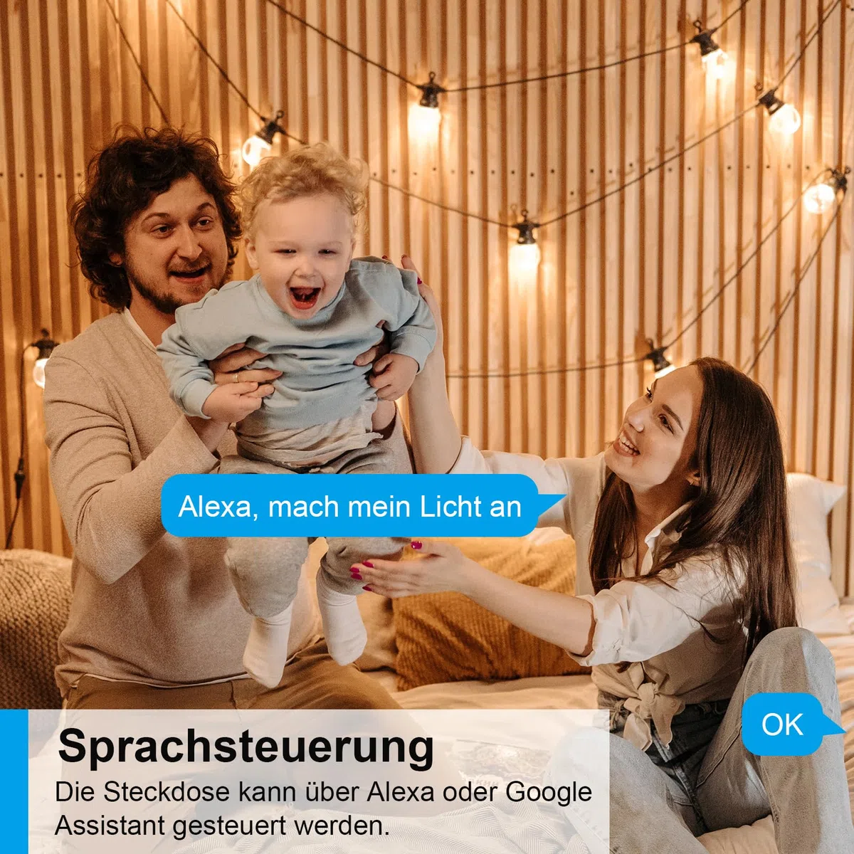 ANTELA WLAN Smart Steckdose mit Strommessung 16A, Smart Home Steckdose kompatibel mit Alexa/Google Home, Stromverbrauch Messen, Sprachsteuerung, APP Fernsteuerung, 2,4GHz, 4 PCs