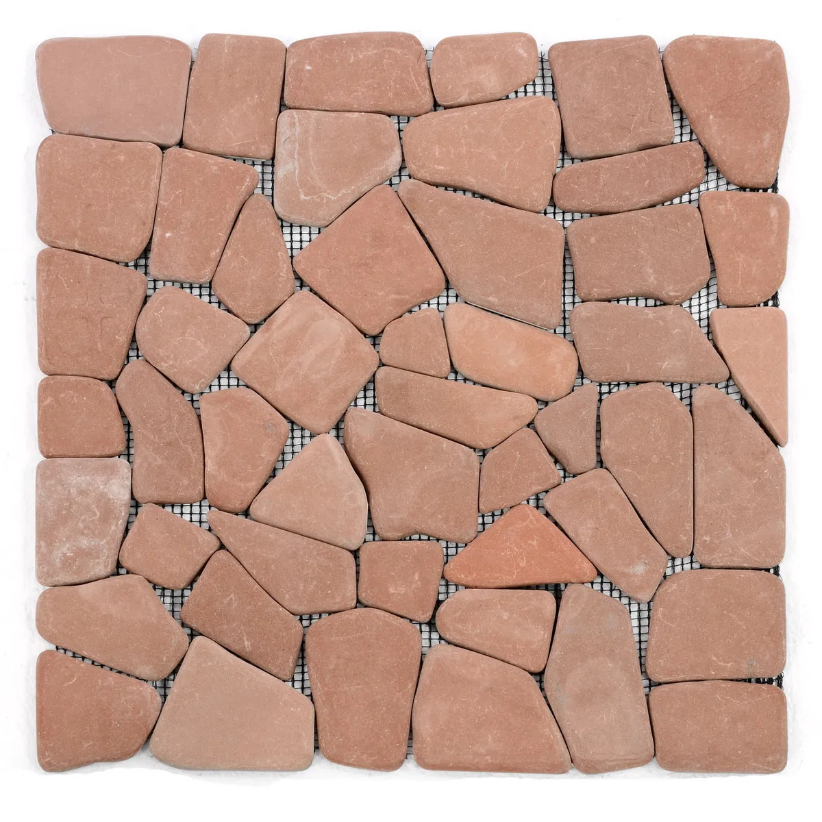 DIVERO 11 Fliesenmatten Natursteinmosaik Bruchmosaik für Wand und Boden terracotta á 30 x 30 cm