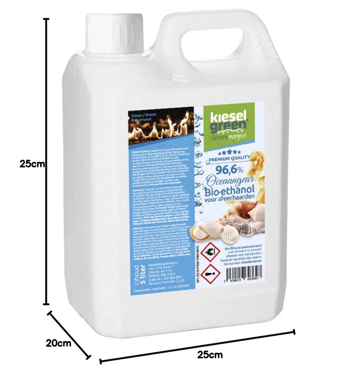 Bioethanol 5 Liter mit Duft für Ethanol-Kamin, viele Sorten - Bio Ethanol als Raumduft in vielen Duftnoten - Parfüm für Bio Ethanol Kamin Indoor oder Bioethanol Tischfeuer (O,5)