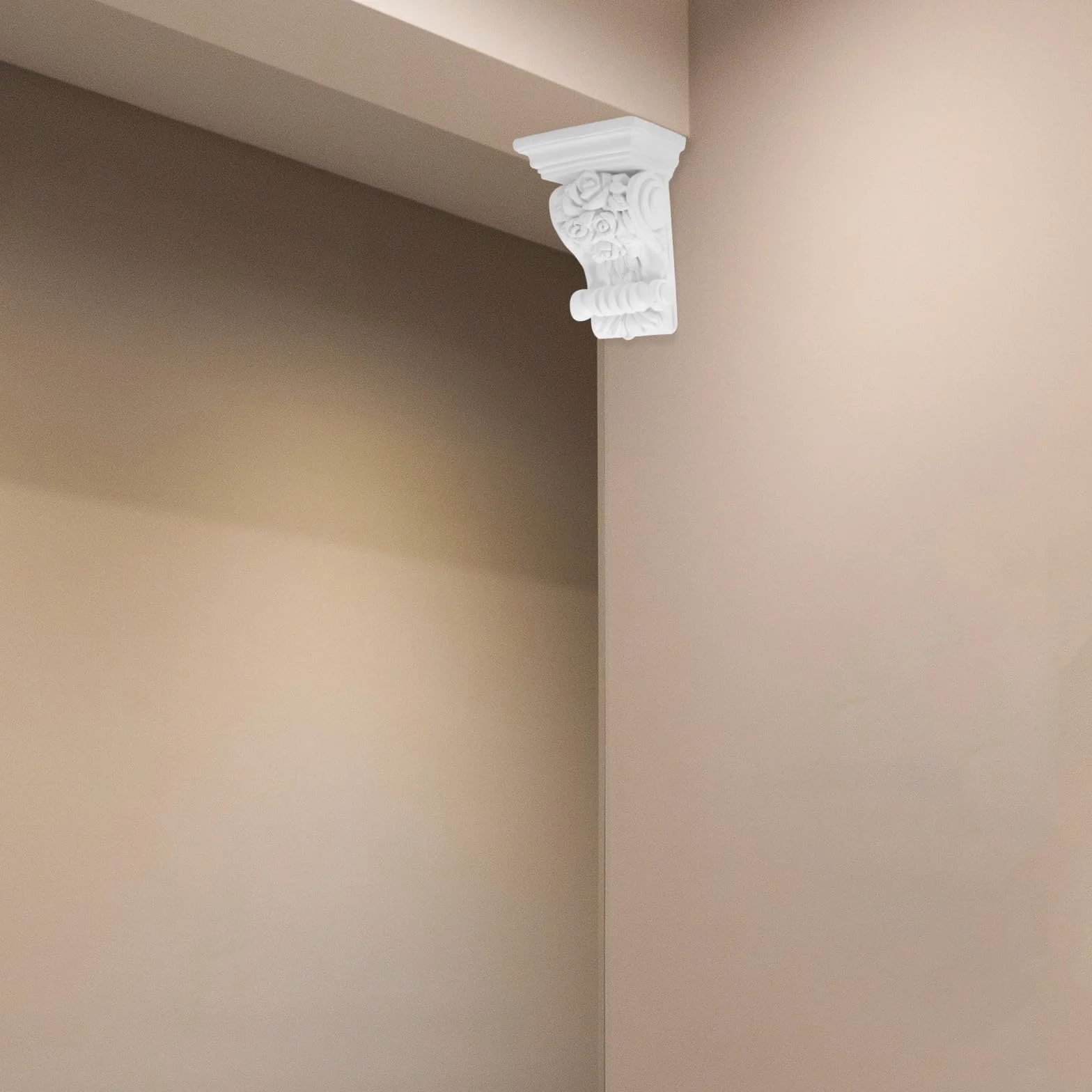 Dekorative PU Konsolen Weiß 10cm Breit Europäische Stuckkonsolen für Haus und Garten Rustikale Wand und Deckendekoration mit Einfachem Anbringen