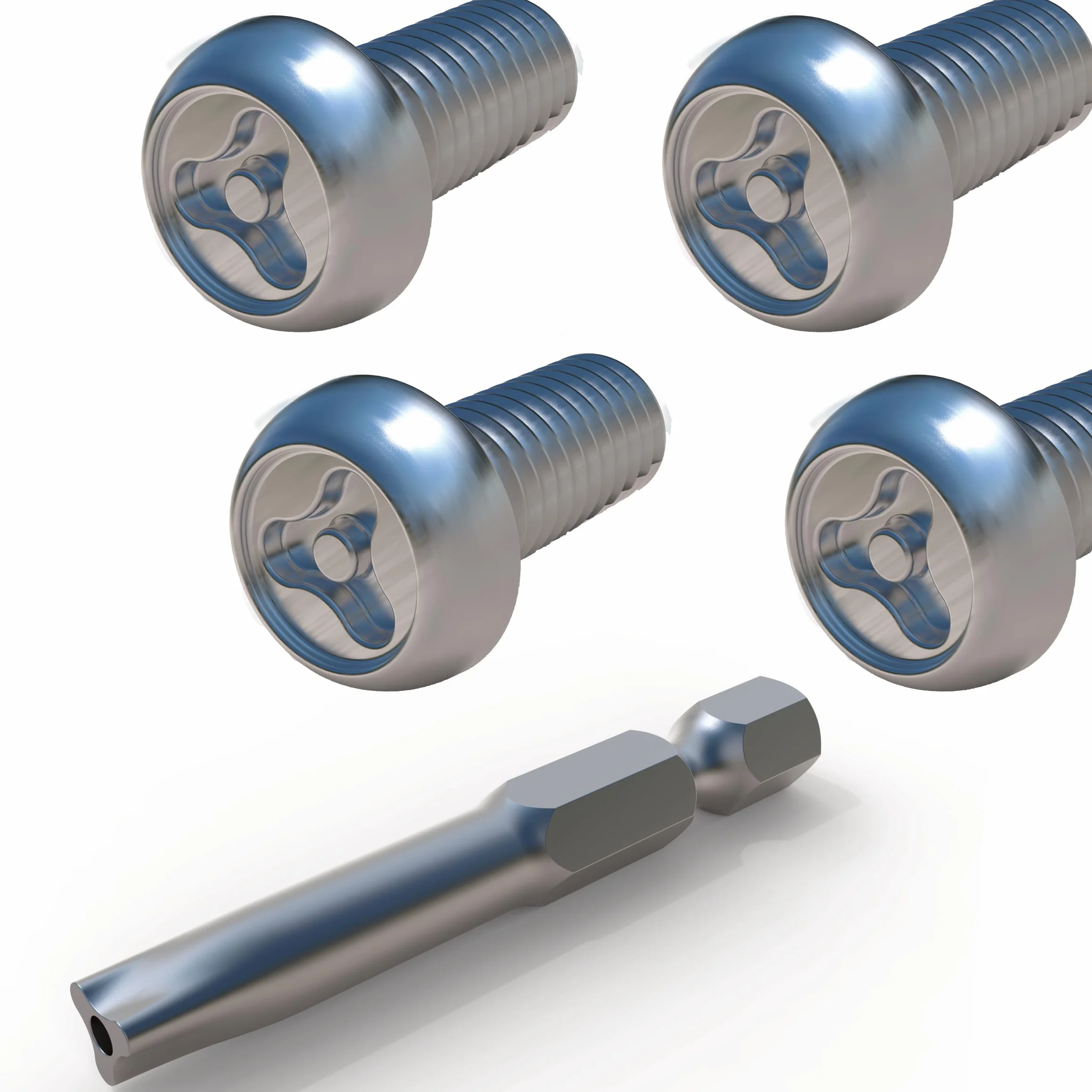 Y-Kopf Edelstahl Sicherheitsschrauben M5 Linsenkopfschraube Spezialkopf, Y-Kopf mit Loch, Set Schrauben Inkl. Bit, V2A Anti-Diebstahl Schrauben, manipulationshemmend Y_4M5*16