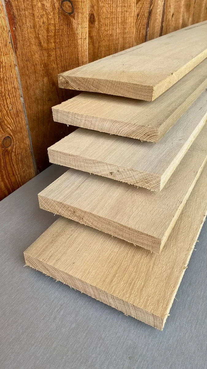 Eiche Brett 150 mm x 18 mm - 100 cm / 1,0 m Bohle Schalungsbrett Bauholz Längen von 20-300 cm (2 Stück)